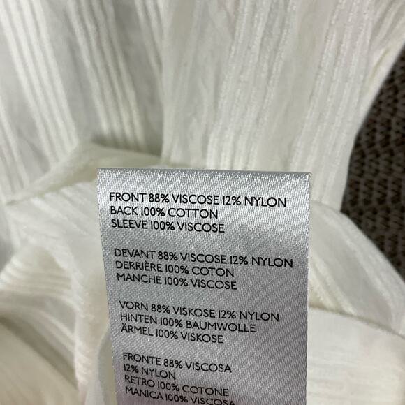 ANTHROPOLOGIE Oakley Gauze Shirt Top Button Down Ivory White NWT NEW Lg Peasant - Picture 15 of 16